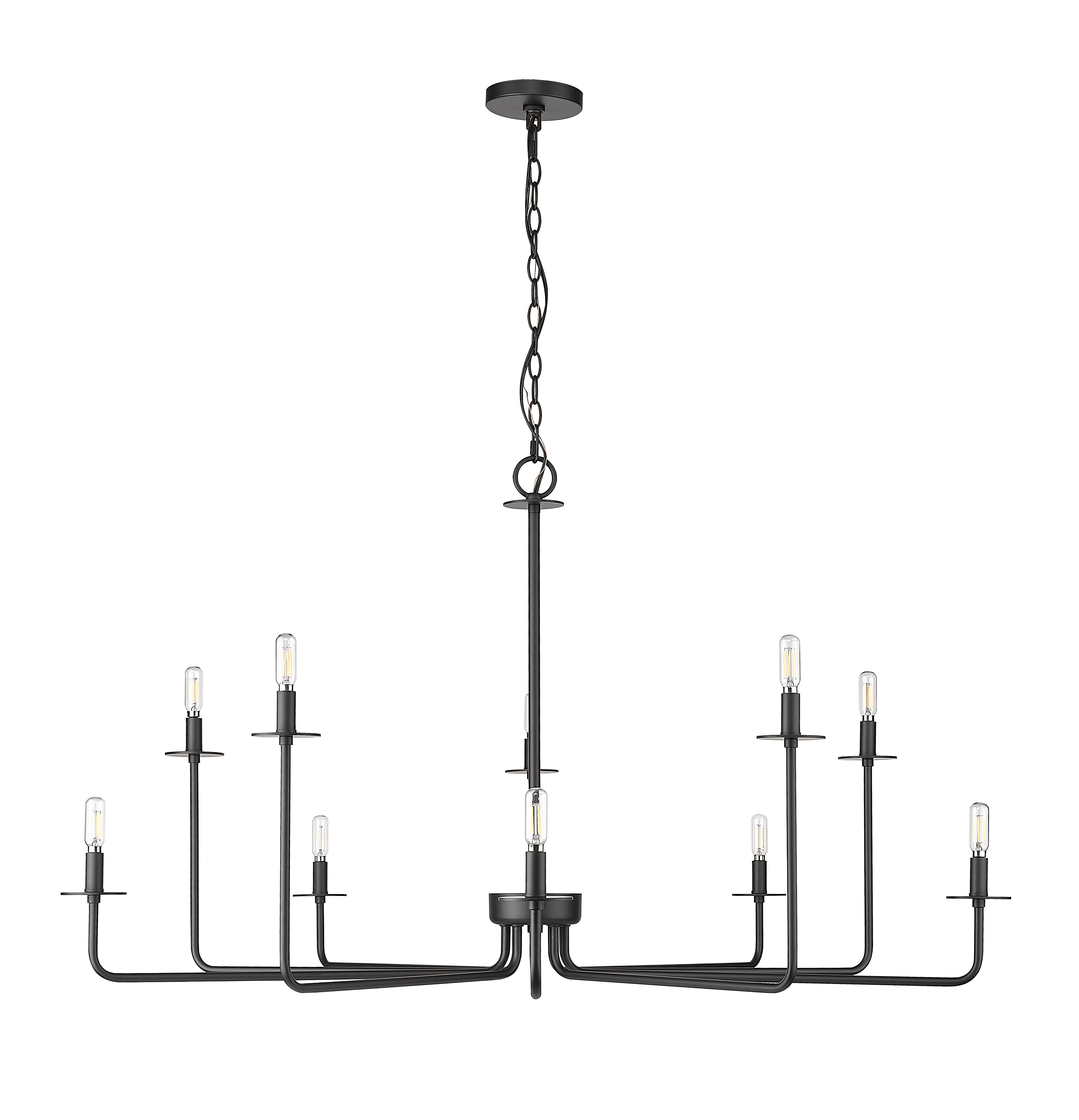 27'' Marceline Matte Black 10 Light Chandelier