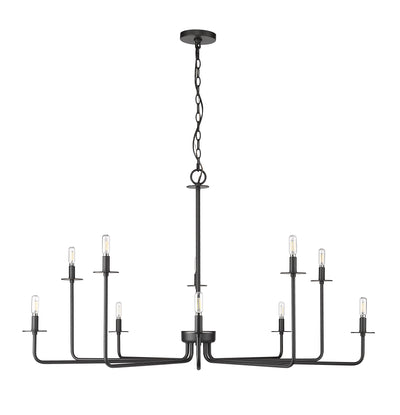 27'' Marceline Matte Black 10 Light Chandelier