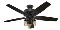 52 inch Bennett Matte Black Ceiling Fan with LED Light Kit and Handheld