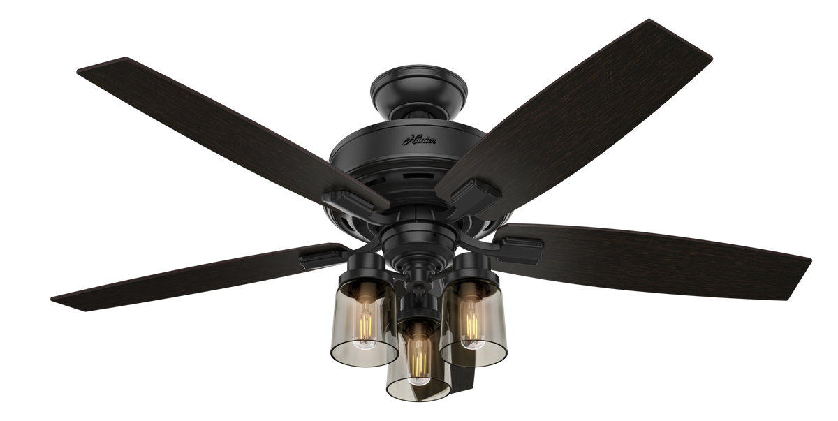 52 inch Bennett Matte Black Ceiling Fan with LED Light Kit and Handheld