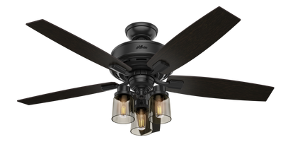 52 inch Bennett Matte Black Ceiling Fan with LED Light Kit and Handheld