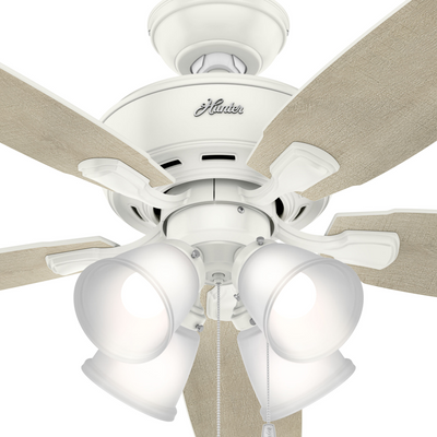 52 inch Amberlin Fresh White Ceiling Fan with LED Light Kit and Pull Chain