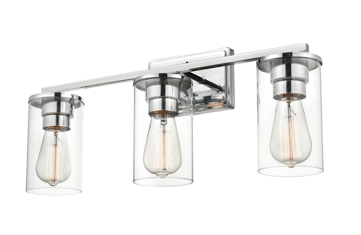 22-inch Verlana Chrome 3-Light Clear Glass Bathroom Vanity Light