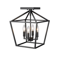 14.25'' Corona Matte Black 4 Light Semi-Flush Mount