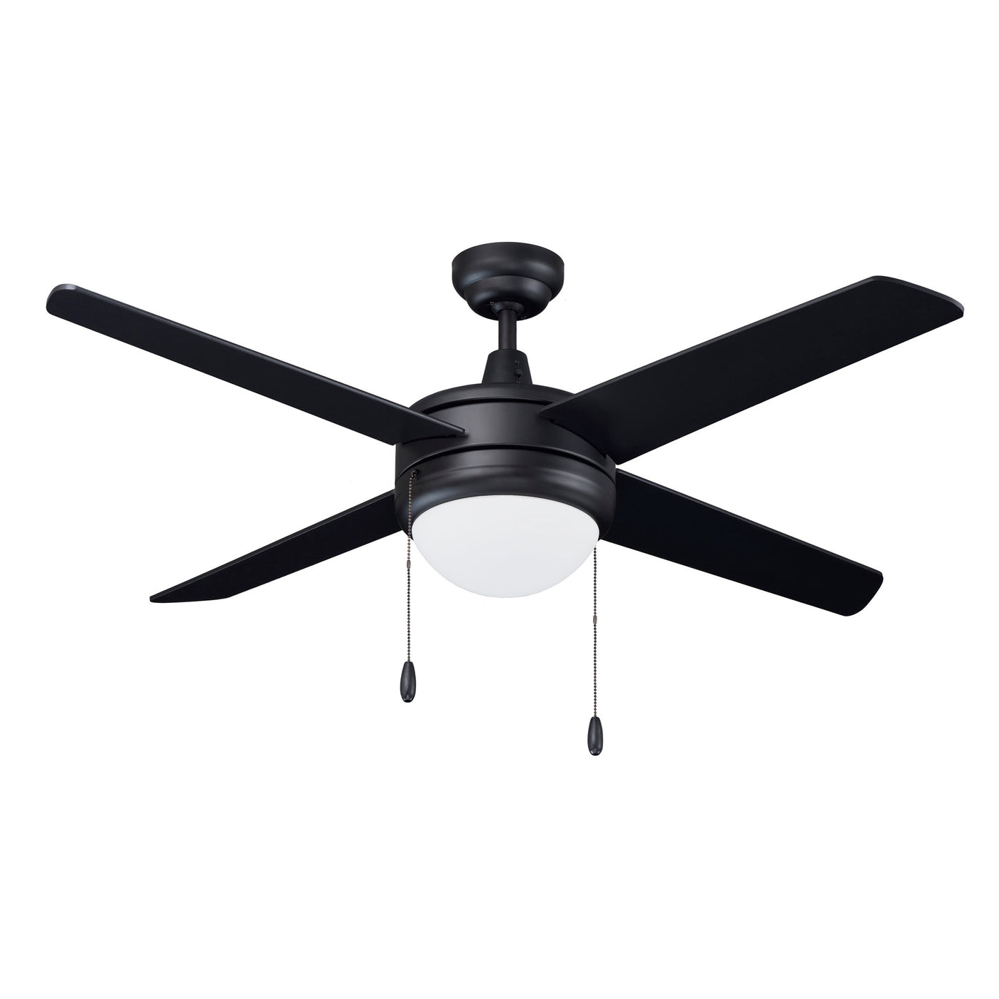 50 Inch Europa AC Matte Black Indoor Ceiling Fan 4-Blade 2 Lights Reversible