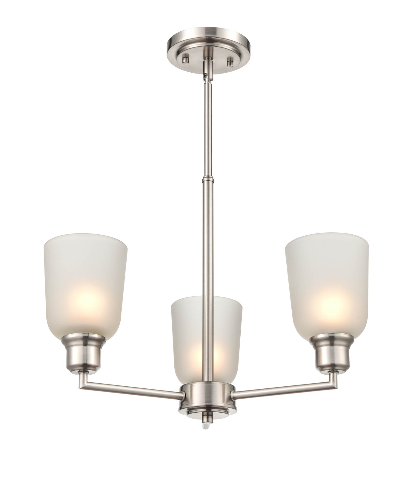 53.22'' Amberle Brushed Nickel 3 Light Chandelier