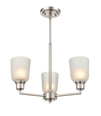 53.22'' Amberle Brushed Nickel 3 Light Chandelier