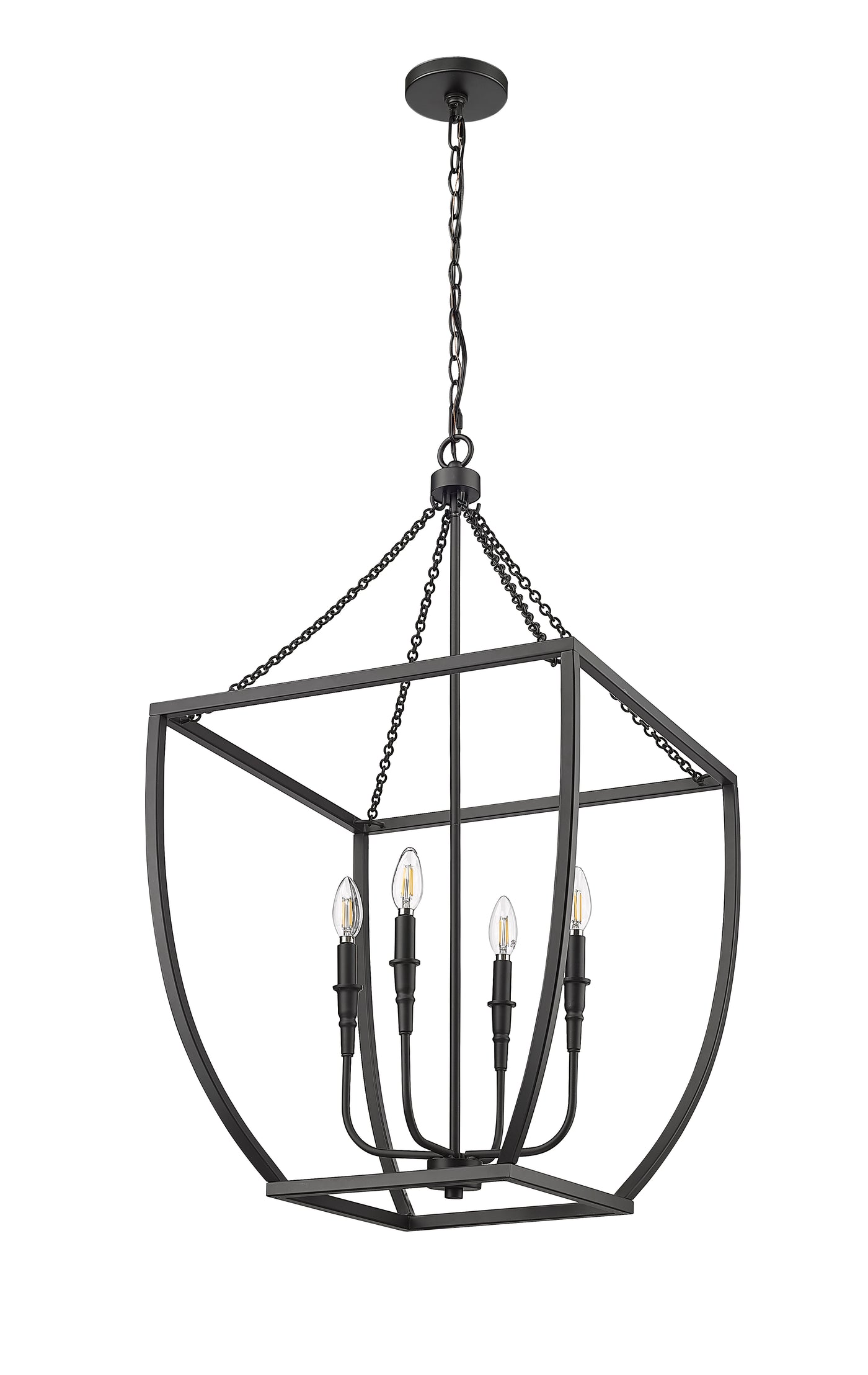 36.87'' Kelsey Matte Black 4 Light Pendant