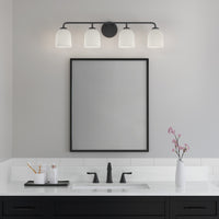 32'' Norah Matte Black 4 Light Bath Vanity
