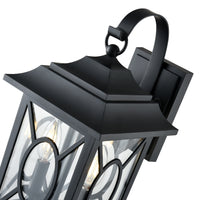 8'' Allbert Powder Coated Black 2 Light Wall Sconce