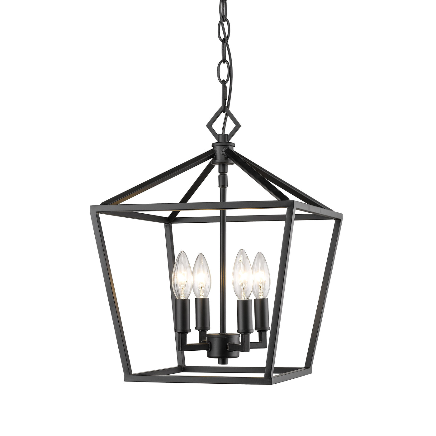 18'' Corona Matte Black 4 Light Pendant