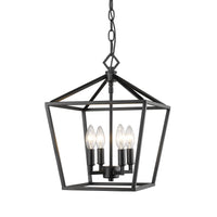 18'' Corona Matte Black 4 Light Pendant