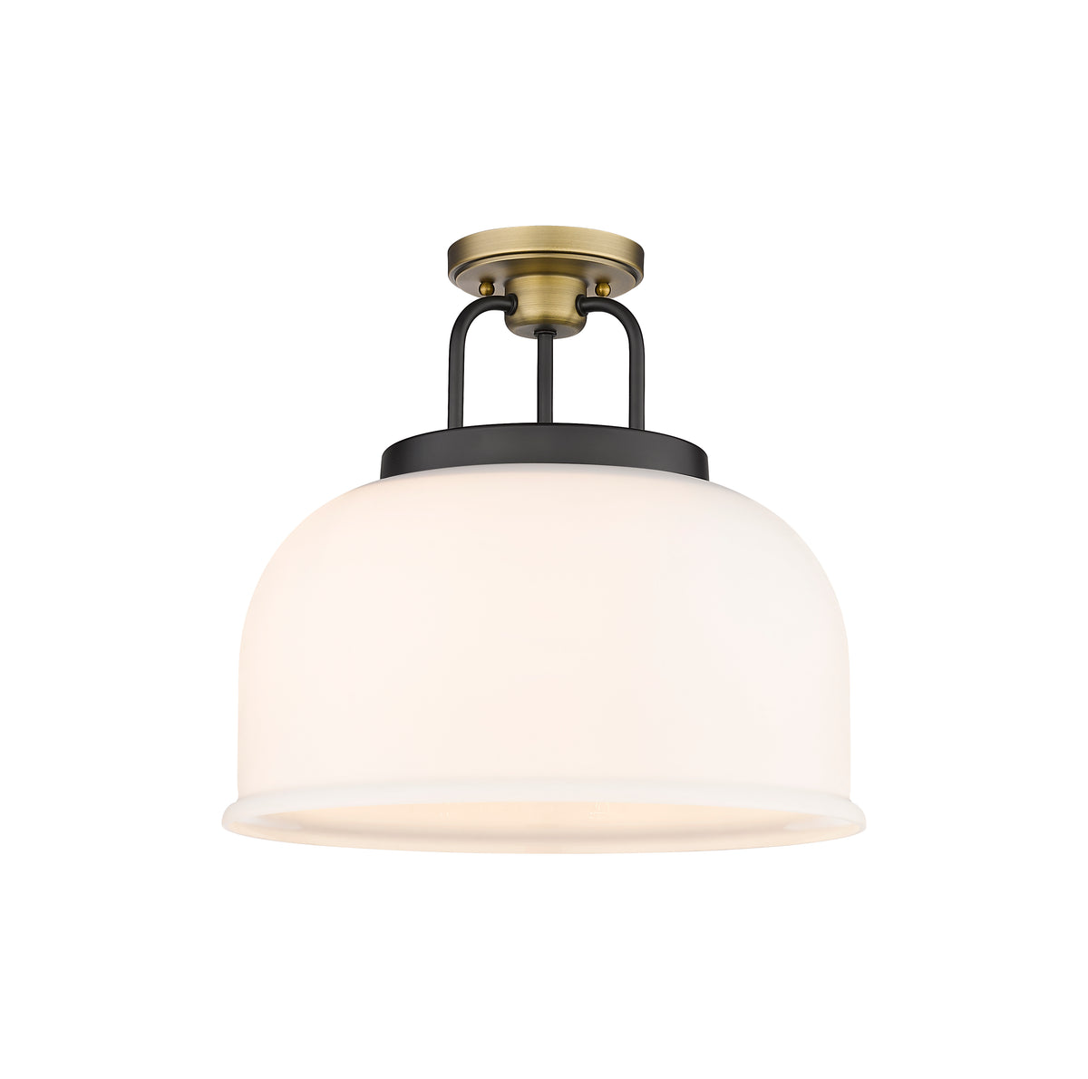 Kahana 15-Inch 3-Light Semi-Flush Mount Bell Shade