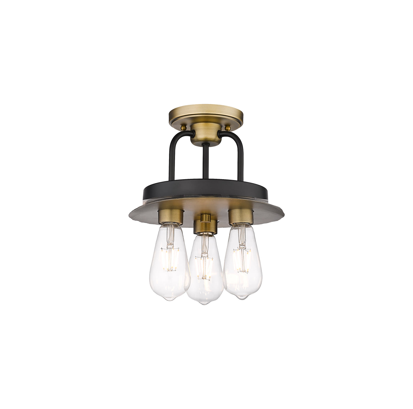 Downtown Semi-Flush Mount Satin Nickel Brass