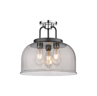 Downtown Semi-Flush Mount Black Satin Nickel