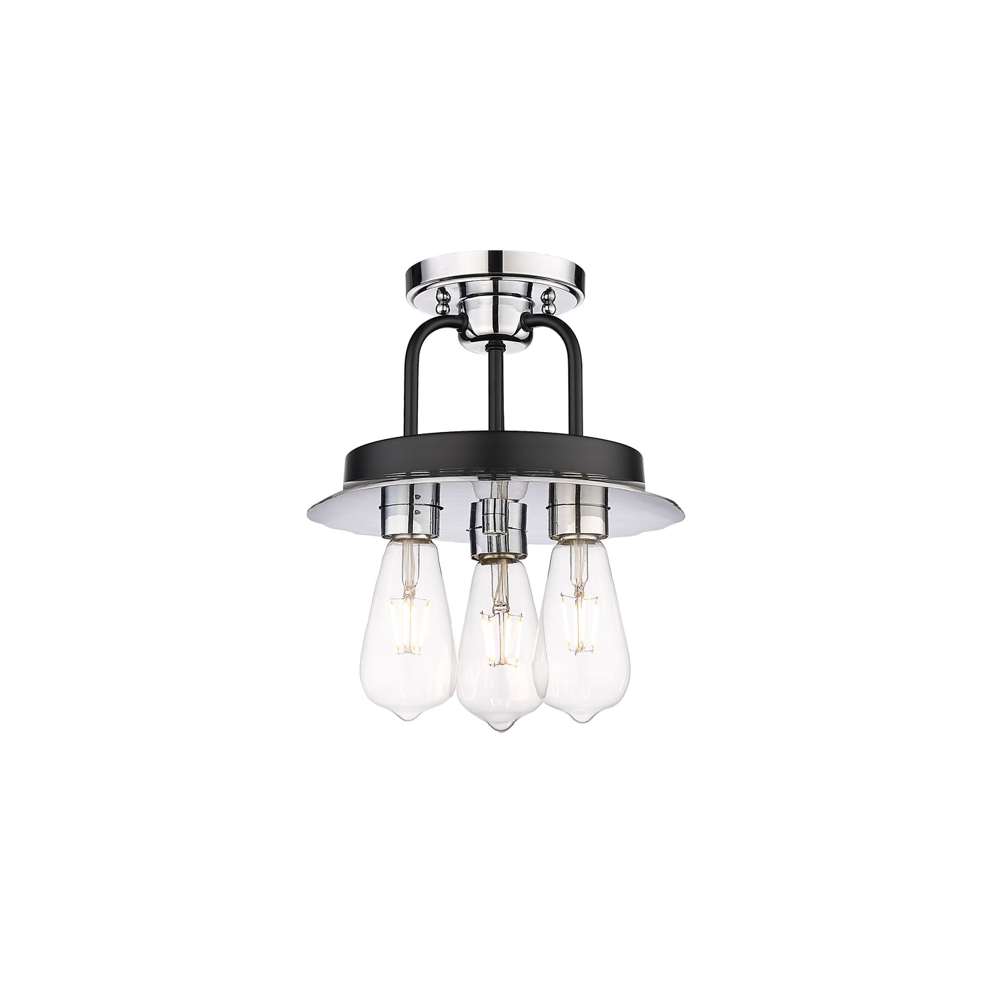 Downtown Semi-Flush Mount Satin Nickel Brass