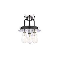 Downtown Semi-Flush Mount Satin Nickel Brass