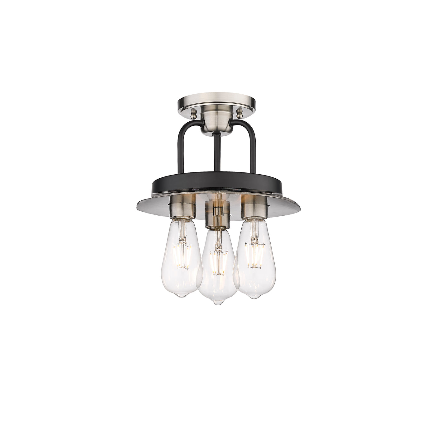 Downtown Semi-Flush Mount Satin Nickel Brass