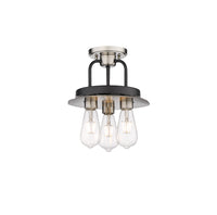 Downtown Semi-Flush Mount Satin Nickel Brass