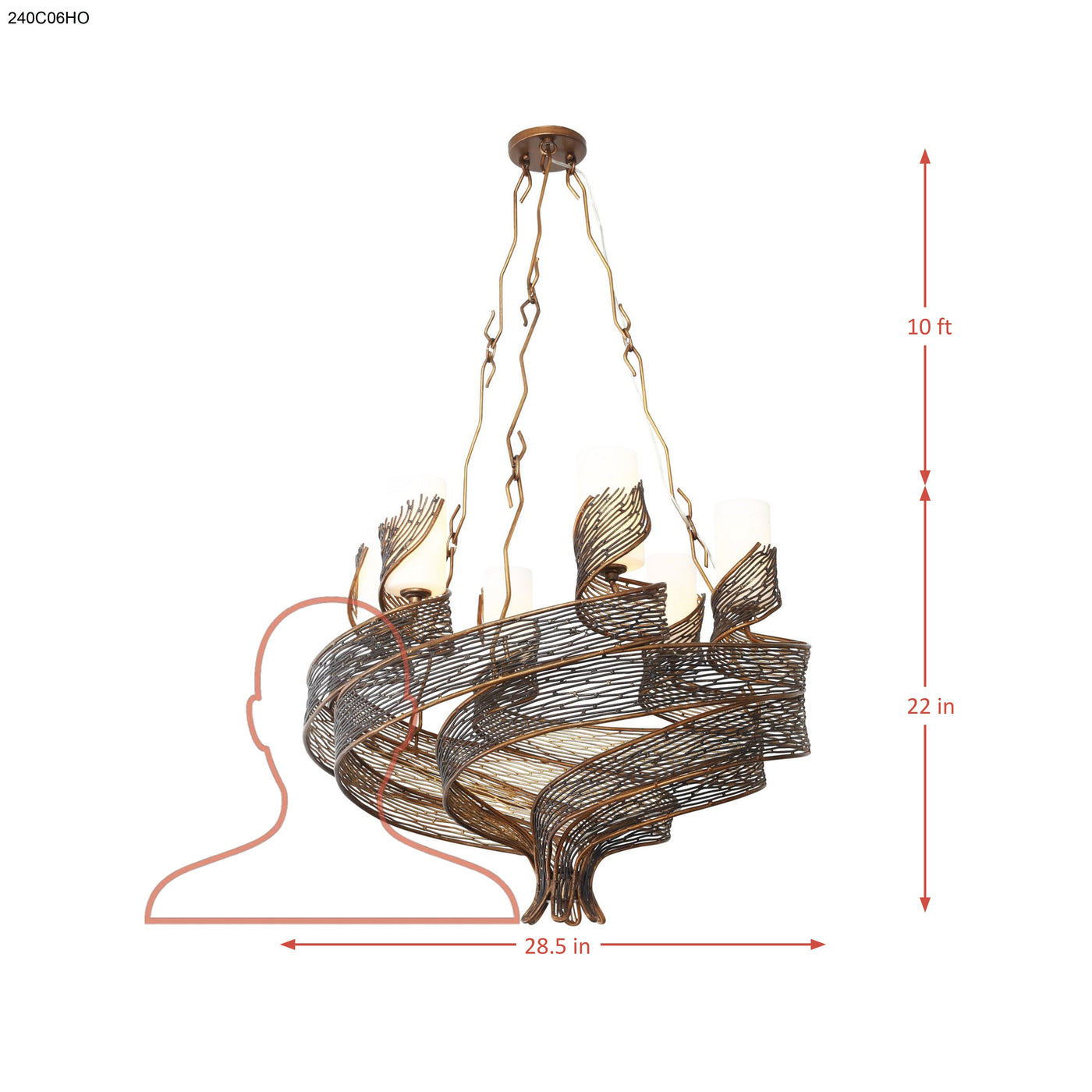 Flow 6 Light Chandelier