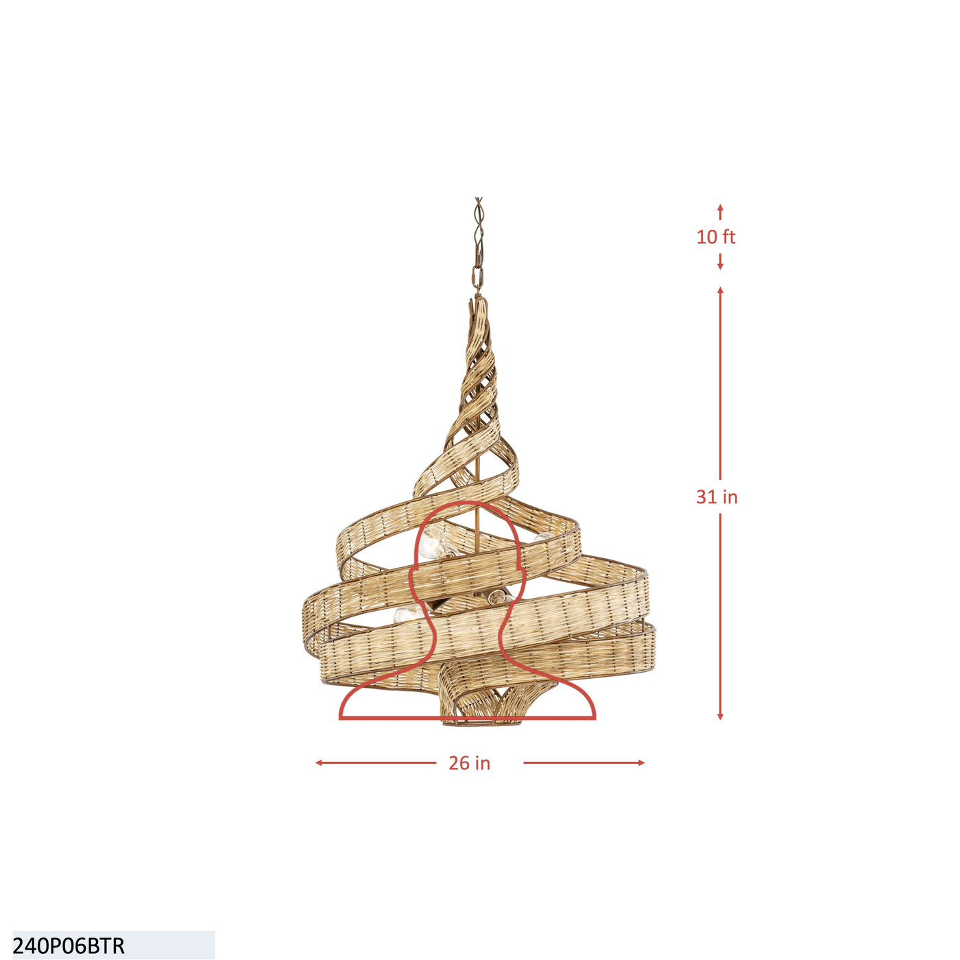Flow 6 Light Twist Pendant