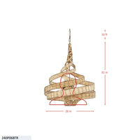 Flow 6 Light Twist Pendant