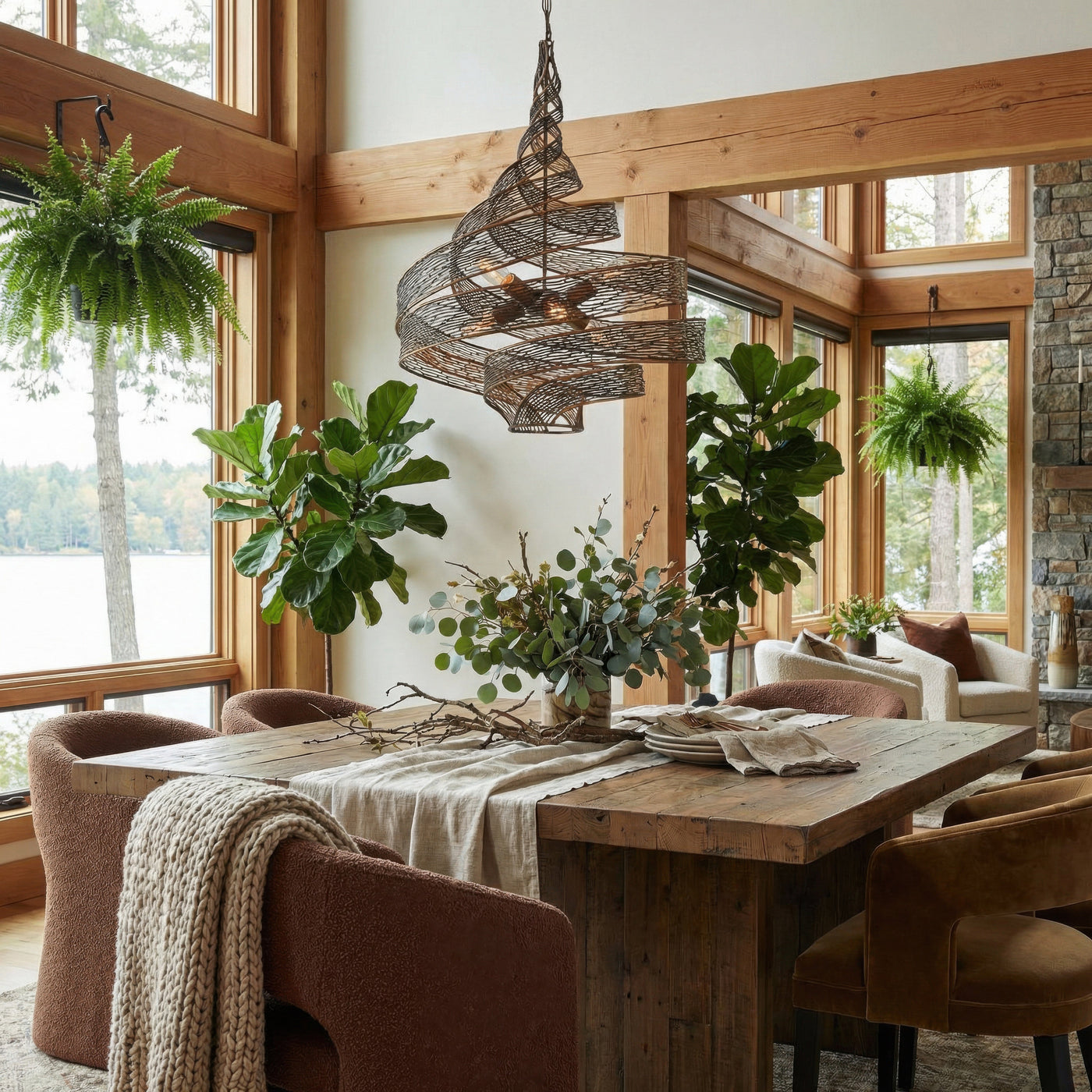Flow 6 Light Twist Pendant