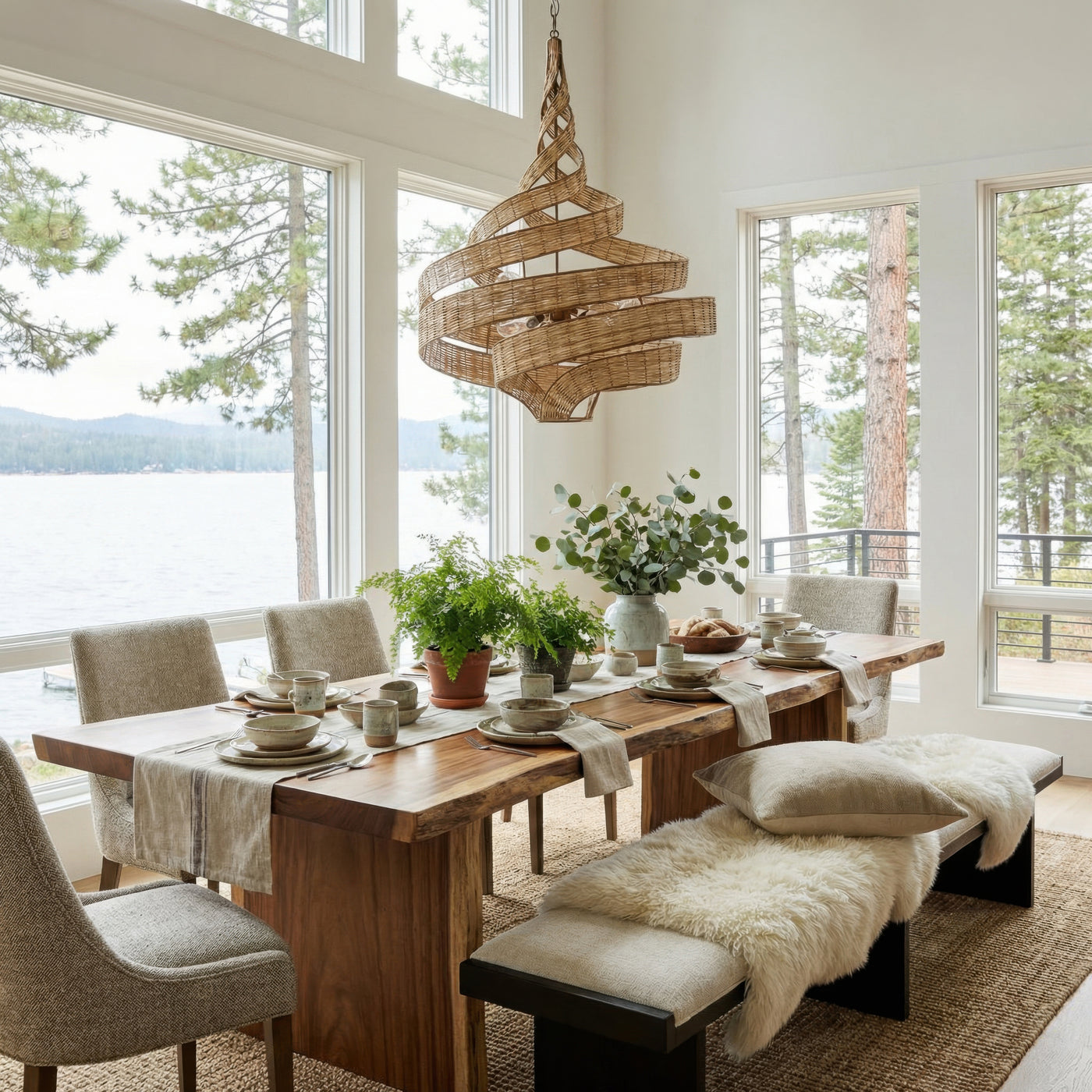 Flow 6 Light Large Twist Pendant