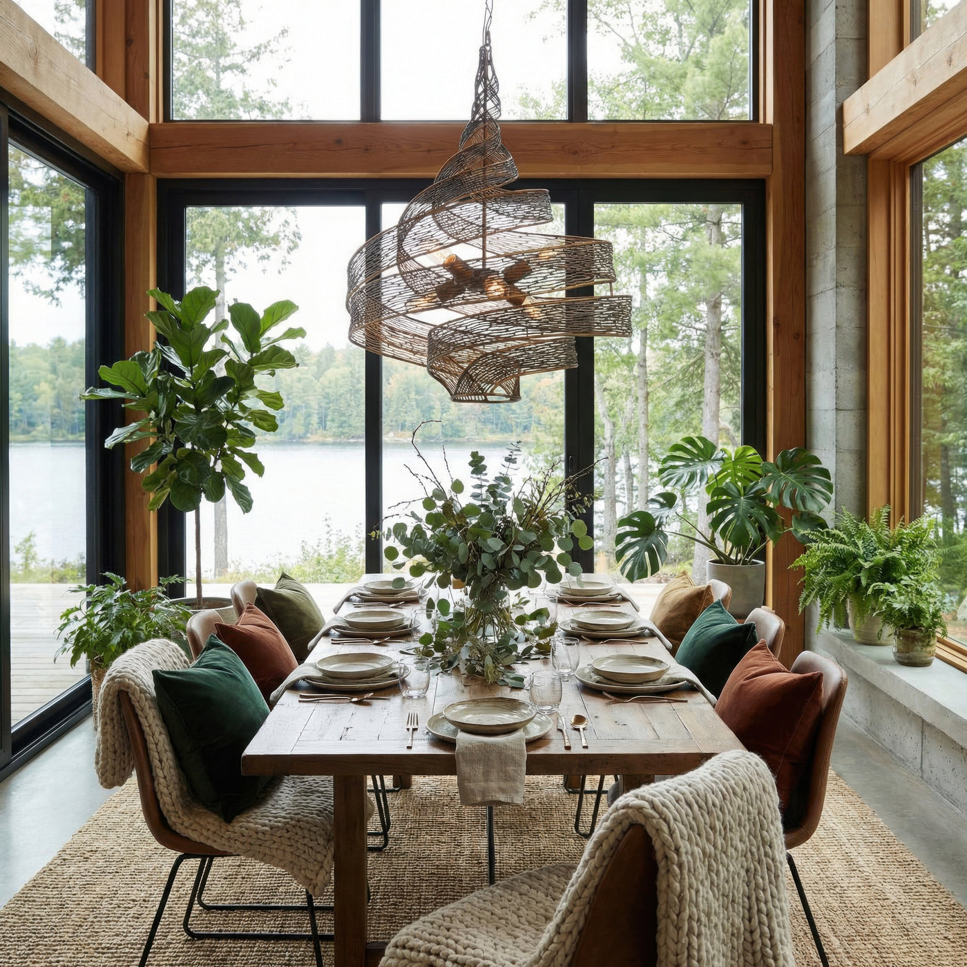Flow 6 Light Twist Pendant