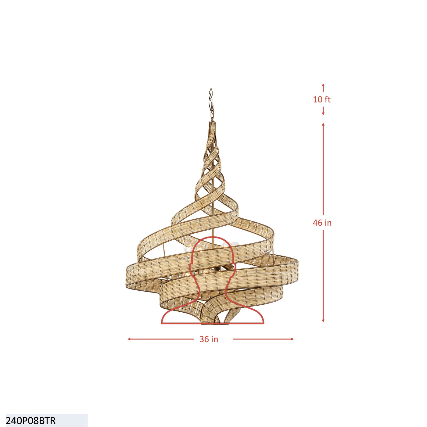 Flow 8 Light Twist Pendant