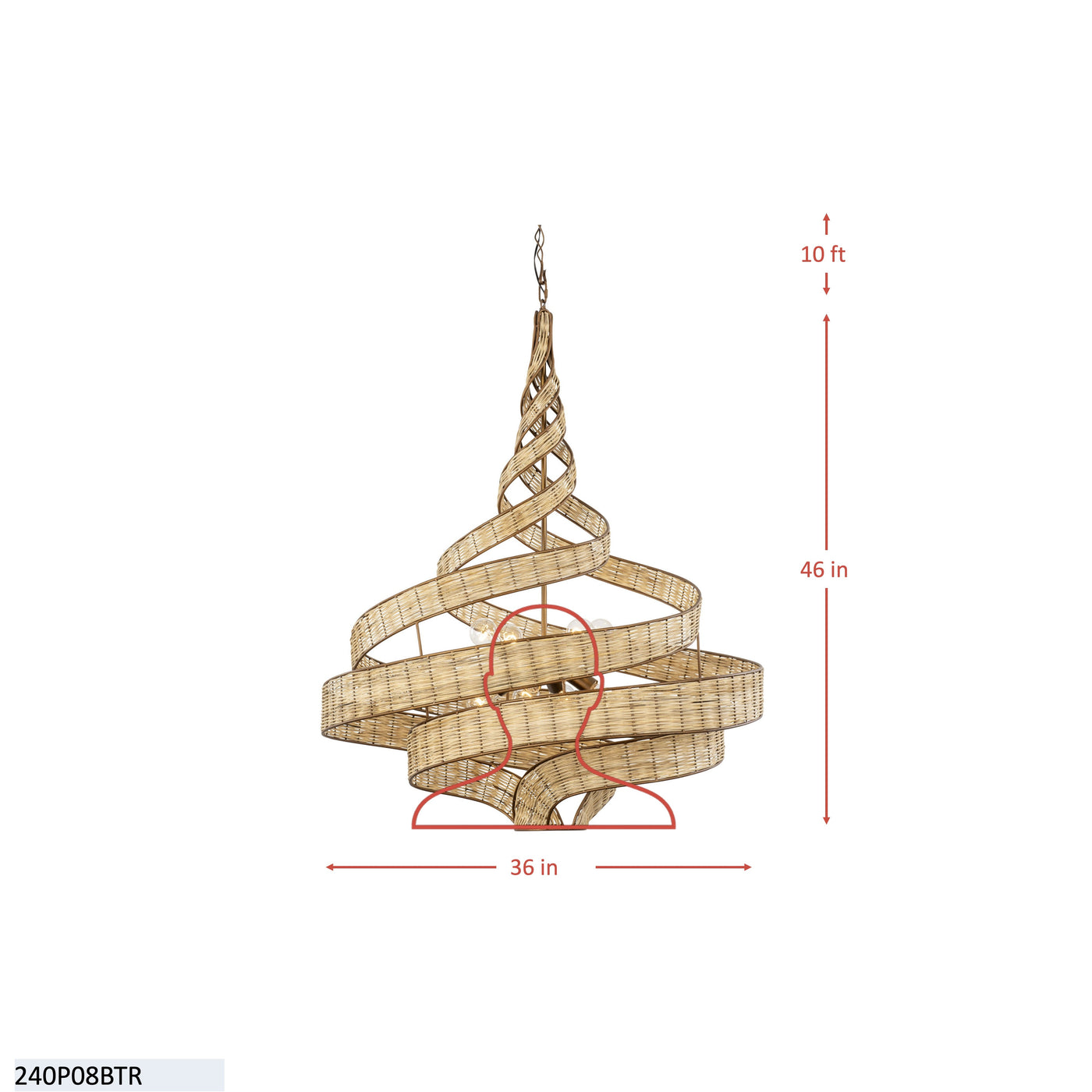 Flow 8 Light Twist Pendant