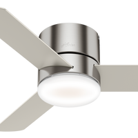 44 inch Minimus Brushed Nickel Low Profile Ceiling Fan with LED Light Kit and Handheld Remote