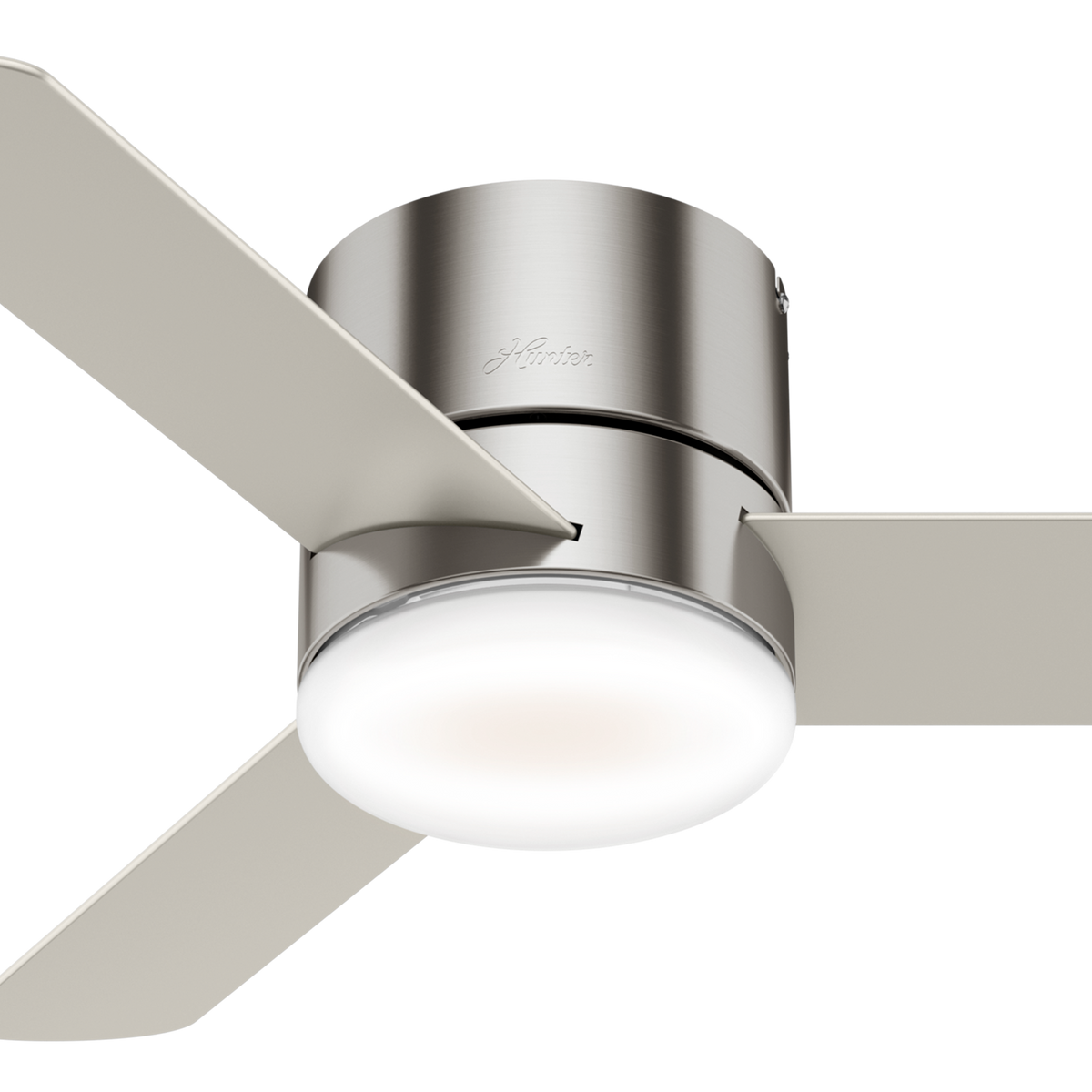 44 inch Minimus Brushed Nickel Low Profile Ceiling Fan with LED Light Kit and Handheld Remote