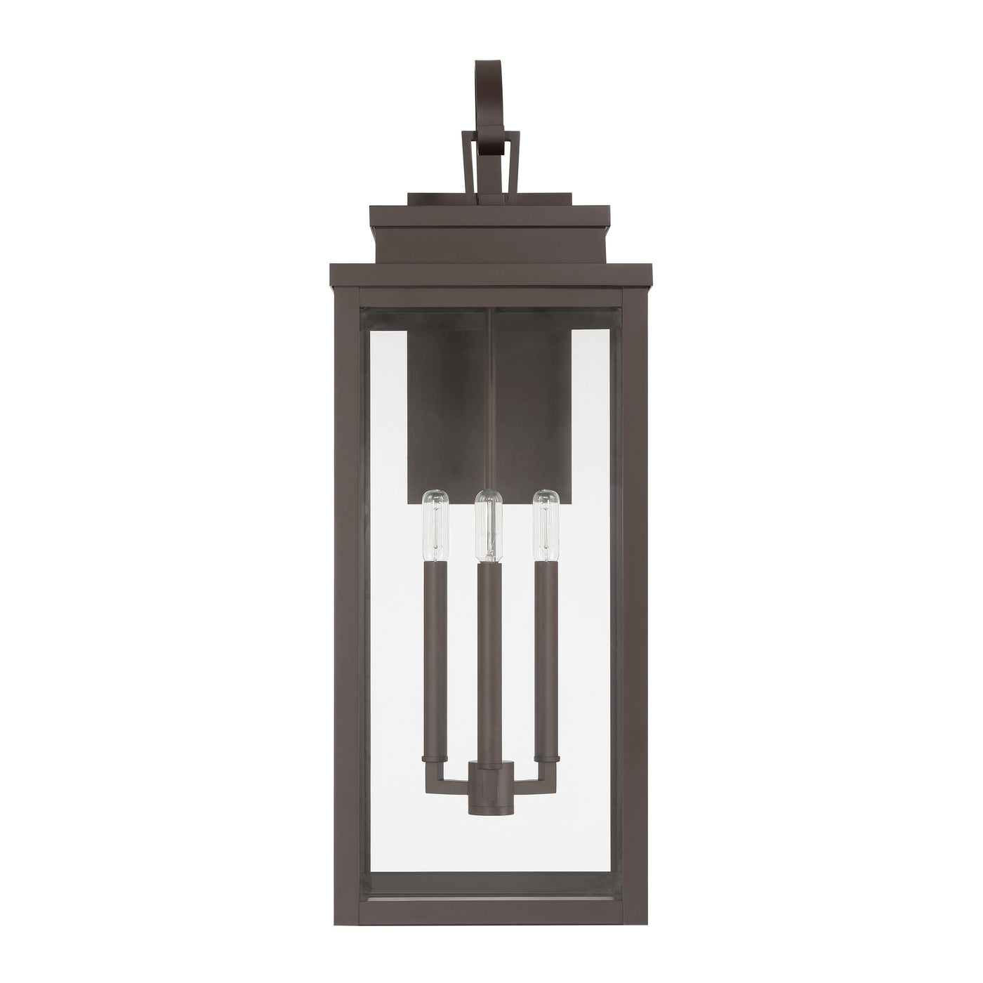 Hillside 31-inch 3-light Dark Bronze Exterior Wall Sconce with Clear Glass