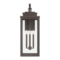 Hillside 31-inch 3-light Dark Bronze Exterior Wall Sconce with Clear Glass