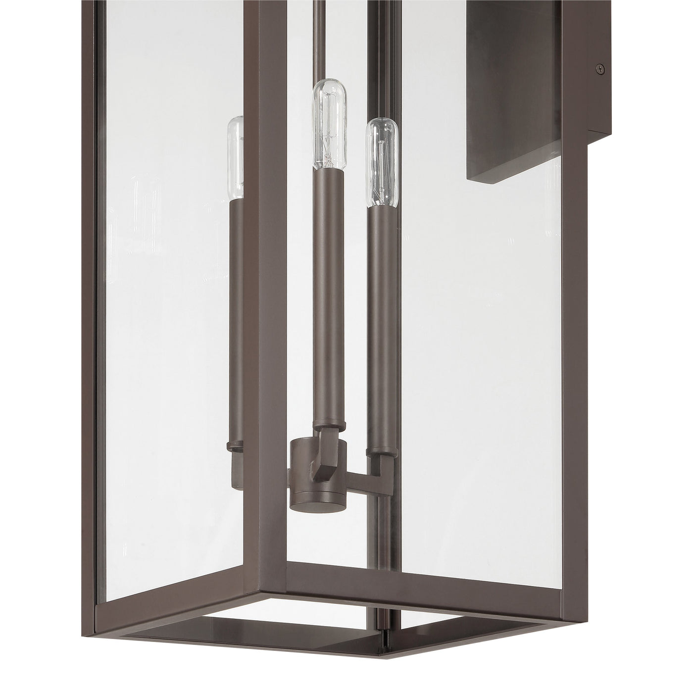 Hillside 31-inch 3-light Dark Bronze Exterior Wall Sconce with Clear Glass
