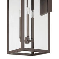 Hillside 31-inch 3-light Dark Bronze Exterior Wall Sconce with Clear Glass