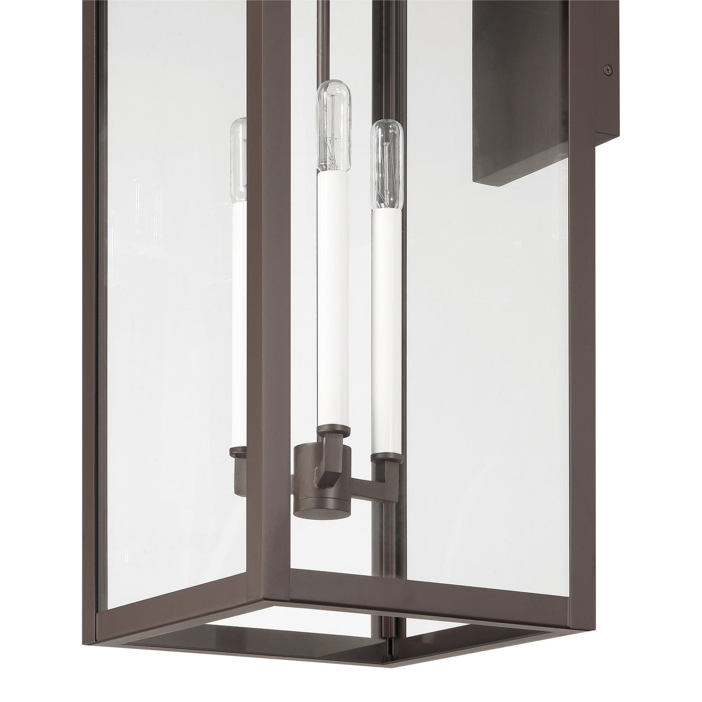 Hillside 31-inch 3-light Dark Bronze Exterior Wall Sconce with Clear Glass