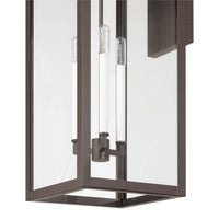 Hillside 31-inch 3-light Dark Bronze Exterior Wall Sconce with Clear Glass