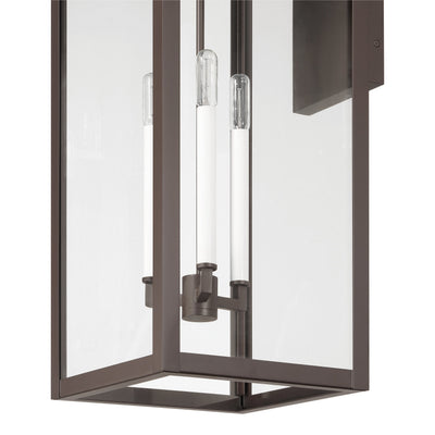 Hillside 31-inch 3-light Dark Bronze Exterior Wall Sconce with Clear Glass