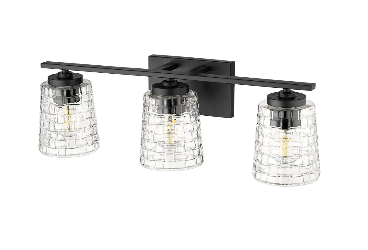 23'' Saben Matte Black 3 Light Bath Vanity