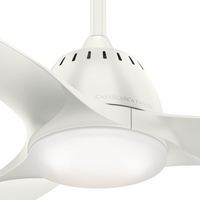 Casablanca 44 inch Wisp Fresh White Ceiling Fan with LED Light Kit and Handheld Remote