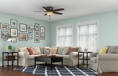 52 inch Newsome Premier Bronze Low Profile Ceiling Fan with LED Light Kit and Pull Chain