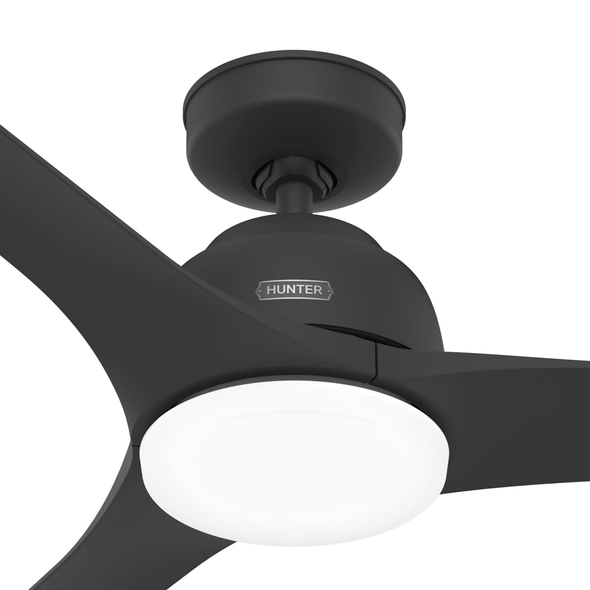 52 inch Gallegos Matte Black Damp Rated Ceiling Fan with LED Light Kit and Wall Control