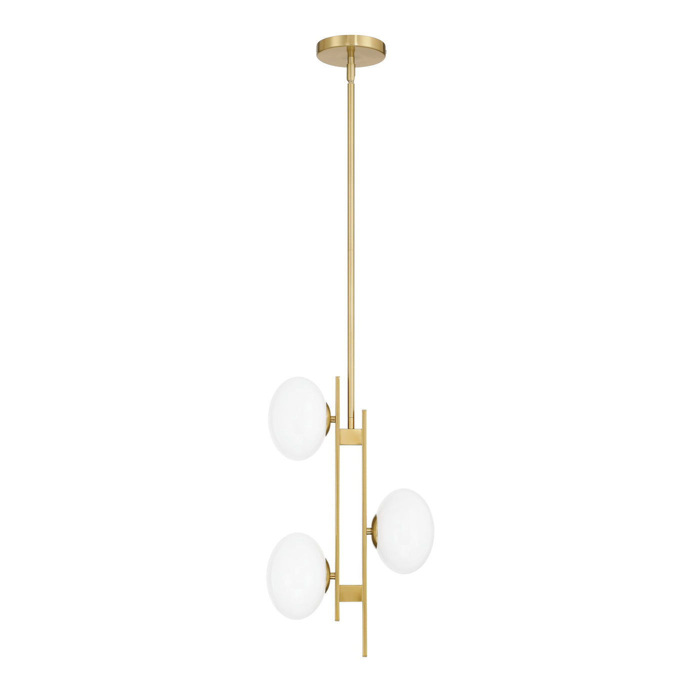 Julep 12-inch 3-light Brushed Gold Pendant Light with Opal Glass Shades
