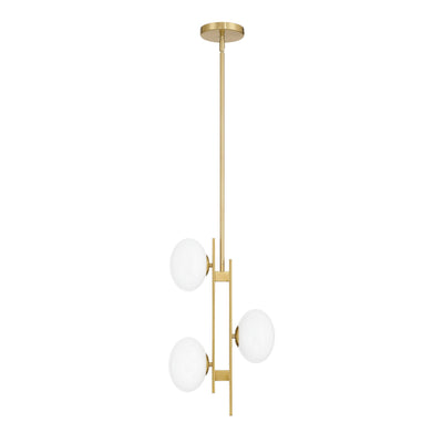 Julep 12-inch 3-light Brushed Gold Pendant Light with Opal Glass Shades