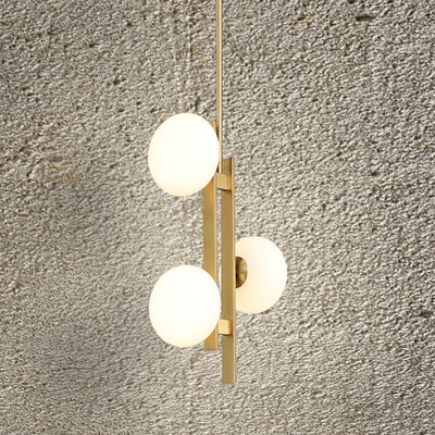 Julep 12-inch 3-light Brushed Gold Pendant Light with Opal Glass Shades