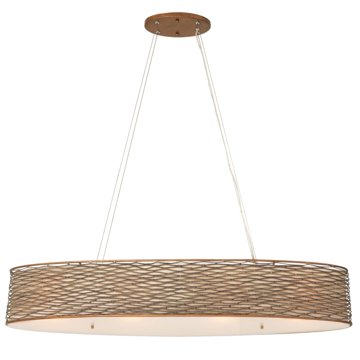 Flow 4 Light Oval Linear Pendant w/Fabric Shade