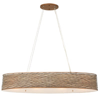 Flow 4 Light Oval Linear Pendant w/Fabric Shade