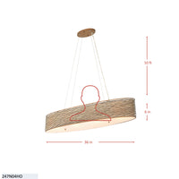 Flow 4 Light Oval Linear Pendant w/Fabric Shade